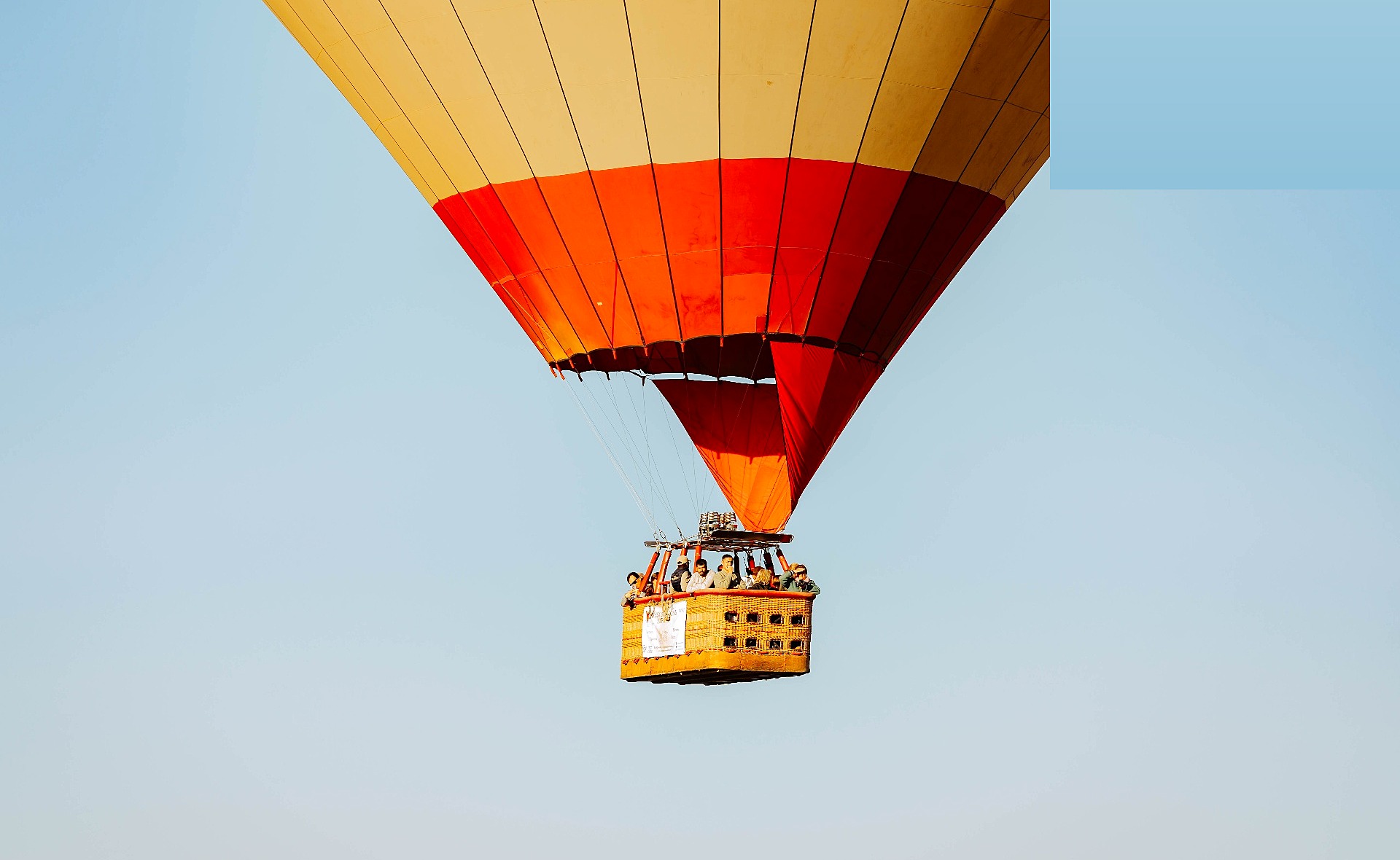 Hot-air balloon at sunrise over the Mara