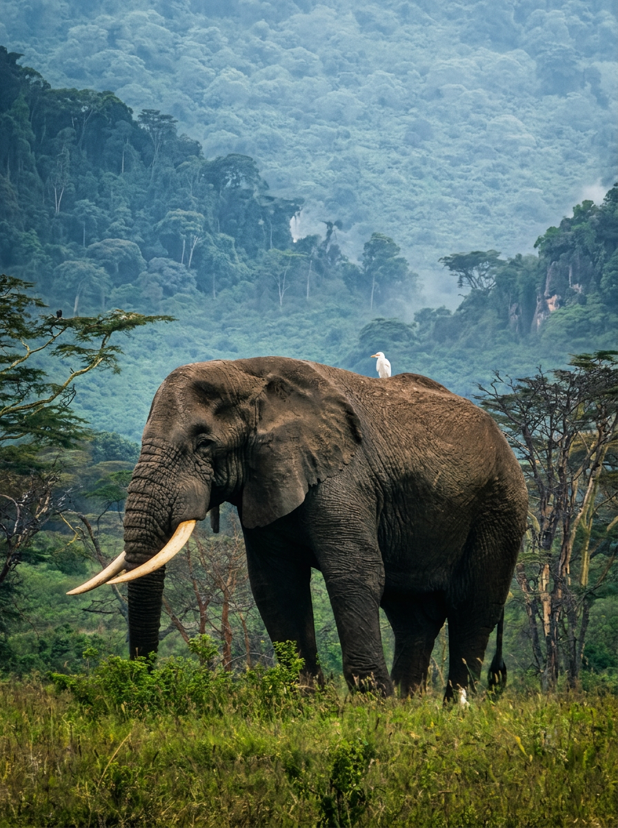 Tusker elephant portrait